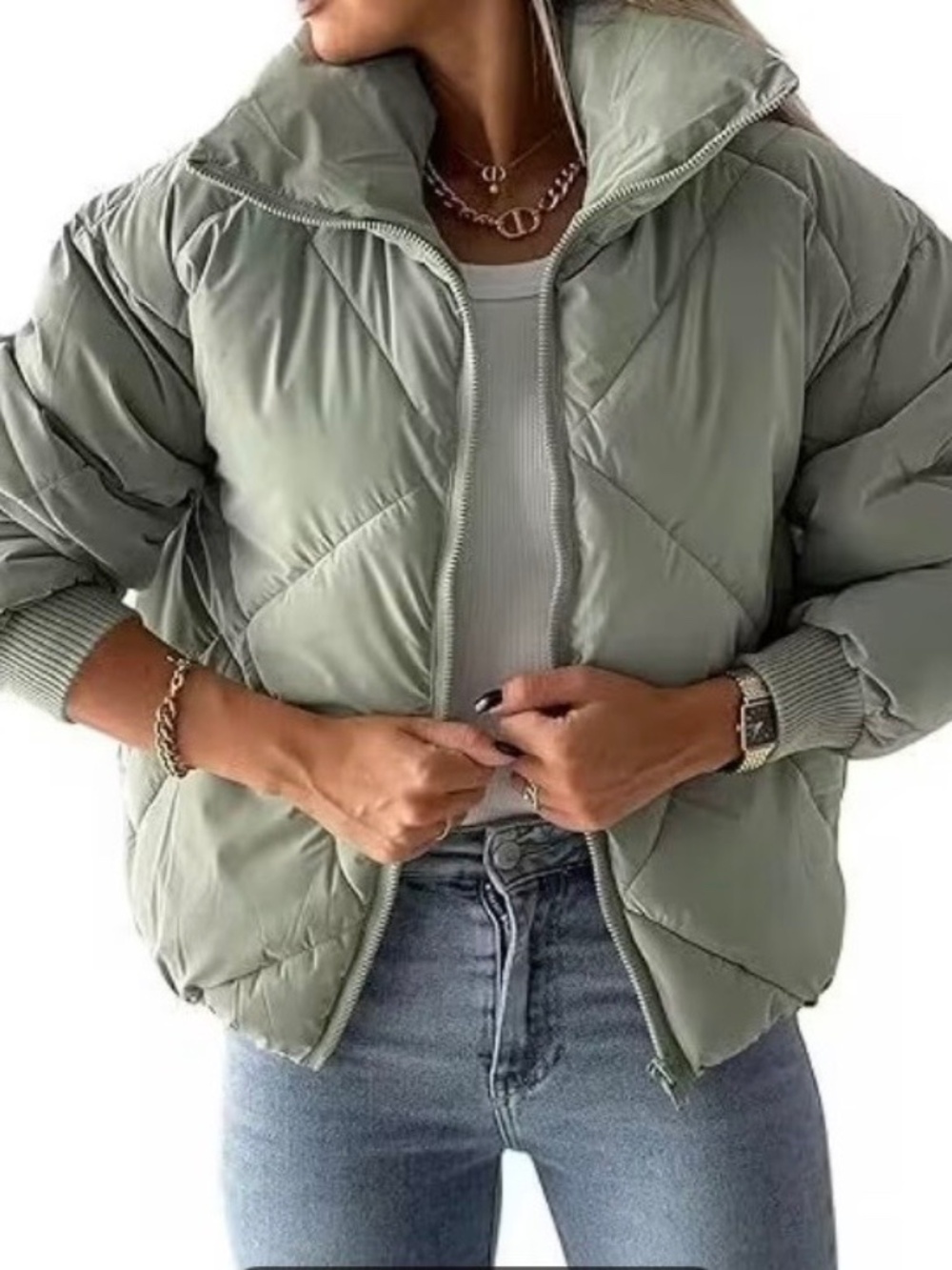 NWOT Matcha Green Puffer Jacket | Size Medium